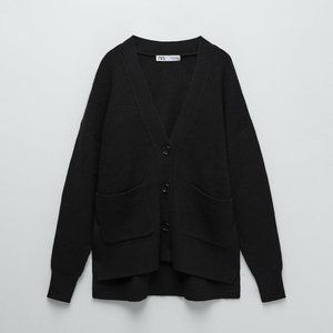 Zara Knit Chunky Ribbed Cardigan